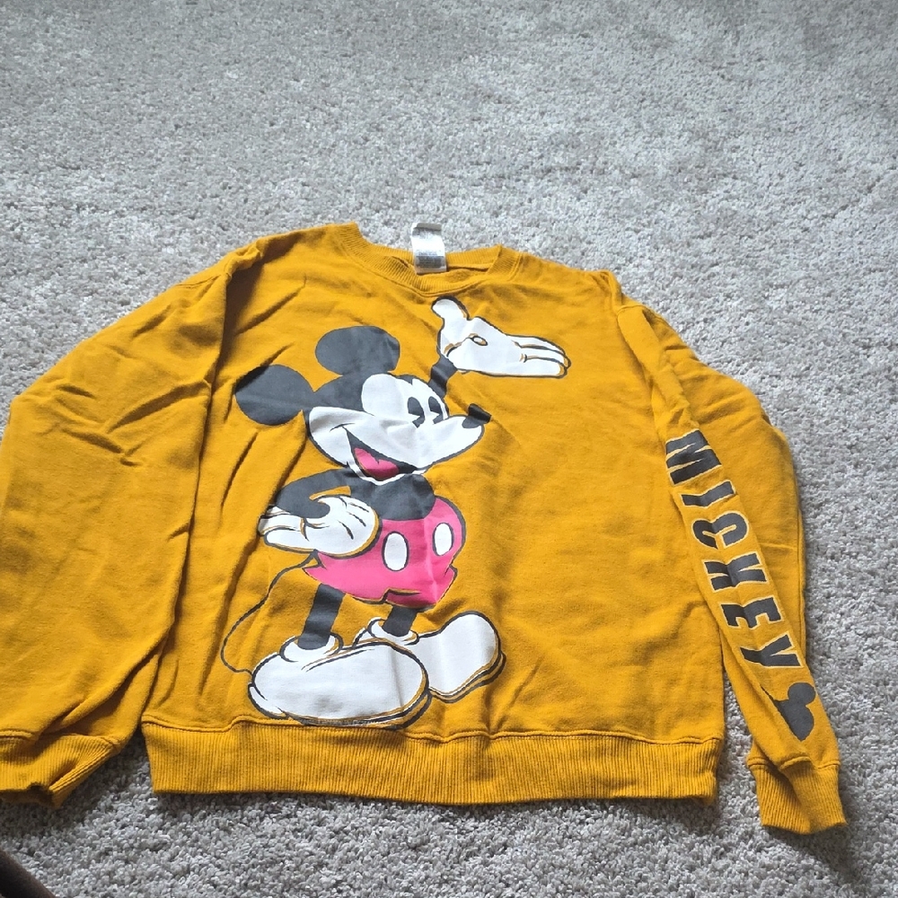 Disney Mickey Mouse Yellow Crewneck Sweater